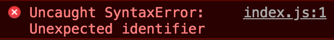 Unexpected identifier